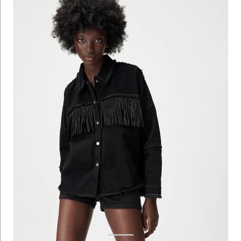 Zara fringe shacket